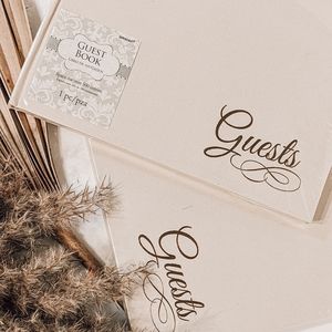 Guest Book Ivory Gold Wedding Guestbook 500 Boho